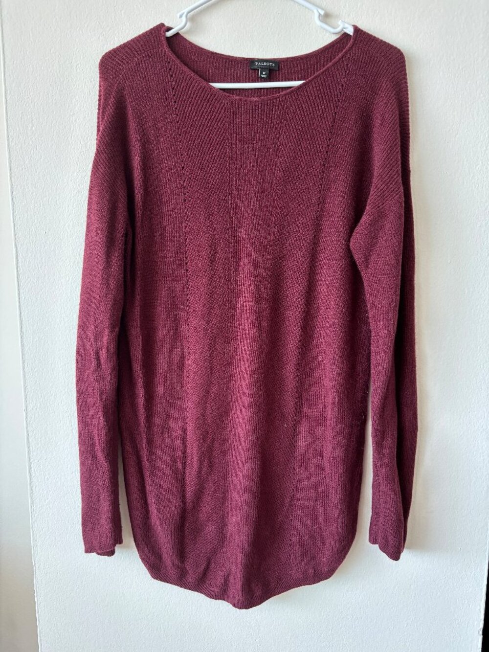 Talbots Burgundy Long Sweater - Size Medium